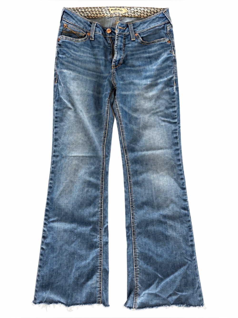 Ariat R.E.A.L. Women’s Jeans 28S Blue Wash Raw Hem 28” Inseam